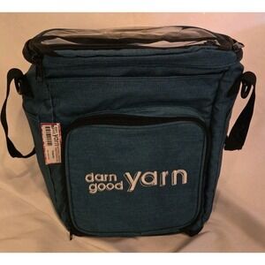 Darn Good Yarn, Storage tote Bag for yarn skeins knitting in Turquoise blue